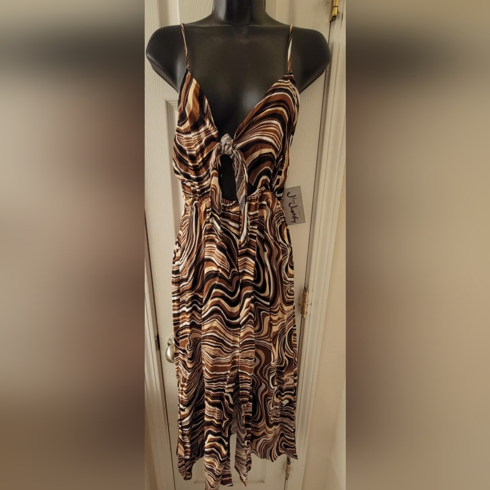 Patterned Dress with Slit